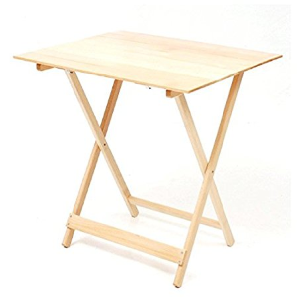 Natural beech folding wooden table 60x87 cm