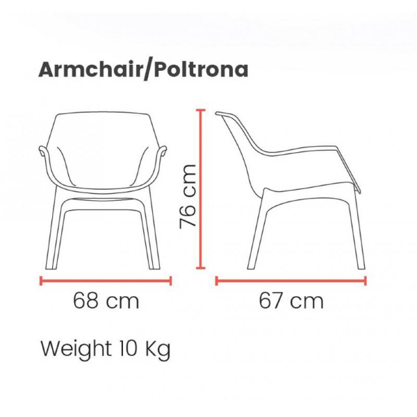 Set da giardino LUXOR in polipropilene bicolore Grigio e Antracite