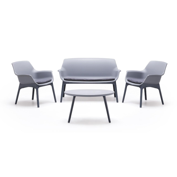 Set da giardino LUXOR in polipropilene bicolore Grigio e Antracite