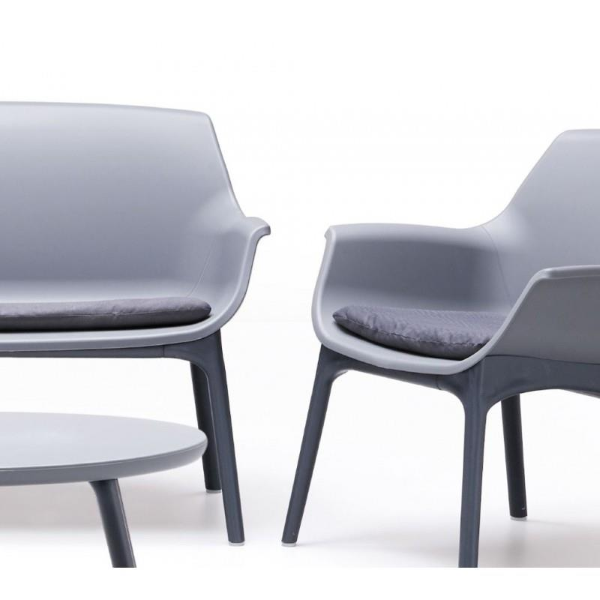 Set da giardino LUXOR in polipropilene bicolore Grigio e Antracite