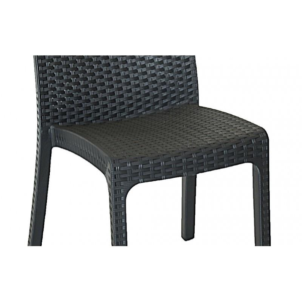 VIRGINIA Stuhl aus Rattanimitat 2 Stück Anthrazit