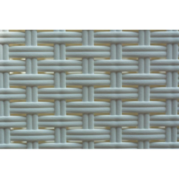 Stackable chair in polypropylene with rattan effect VIRGINIA BIANCO set 2 pieces