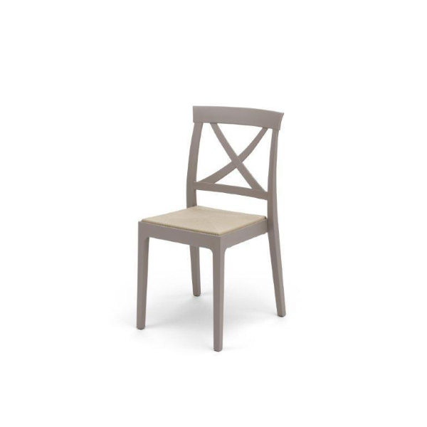 Chaise empilable polypropylène intérieur et extérieur ARTEMIDE taupe Lot de 2