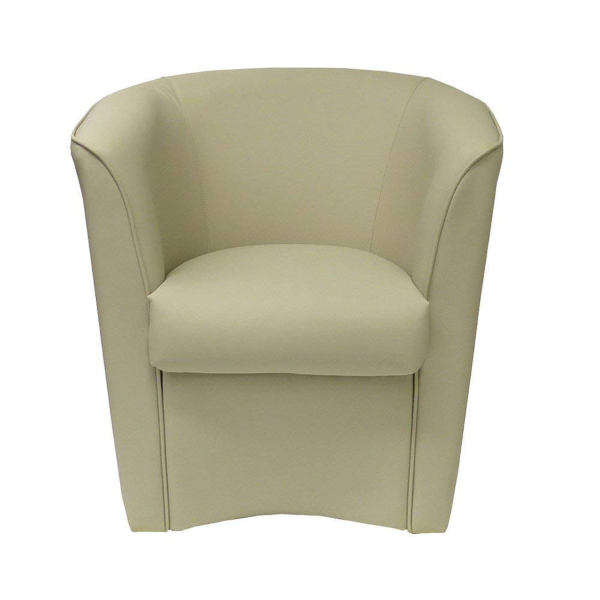 Fauteuil en éco-cuir gris tourterelle clair pour le bureau à domicile Valentina