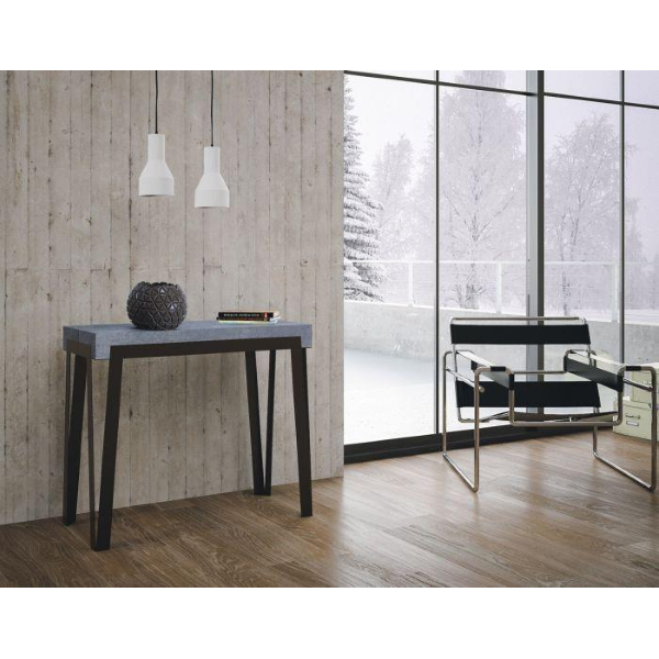 Tavolo consolle allungabile RIO piano cemento telaio ral l90