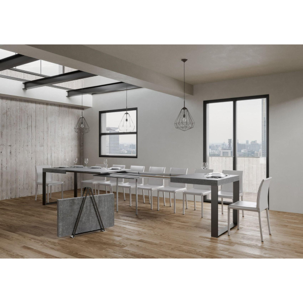 Ausziehbarer Tisch bis 420 cm TECNO 90X160 Zement