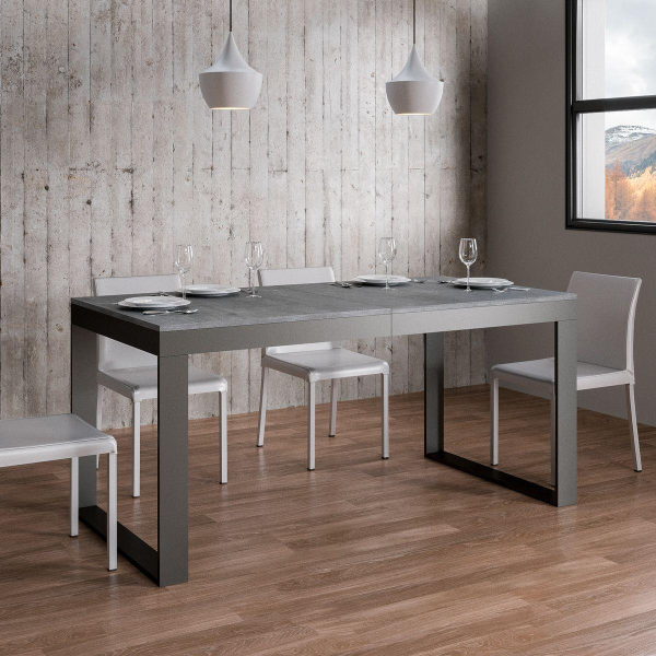TECNO EVOLUTION 120 table extendable up to 224 cm cement