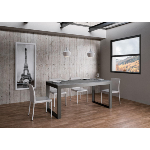TECNO EVOLUTION 120 table extendable up to 224 cm cement