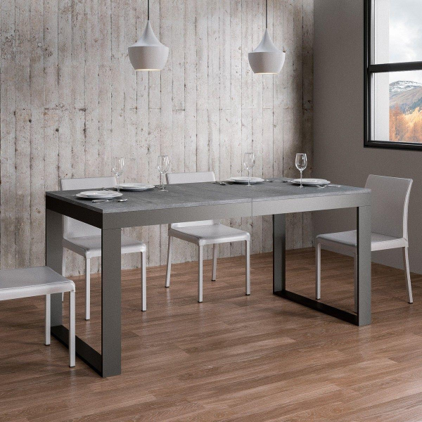 TECNO EVOLUTION 160 table extensible jusqu'à 420 cm de ciment