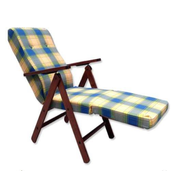 001977 - Poltrona con poggiapiedi tessuto Blu Scozia in legno reclinabile -  Molisana 