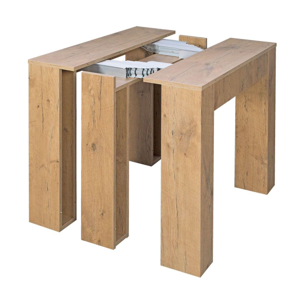 Extendable EXTRA white or oak console table 14 seats