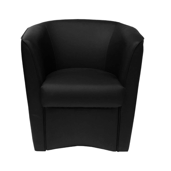 Poltrona per casa ufficio Valentina in ecopelle Nero