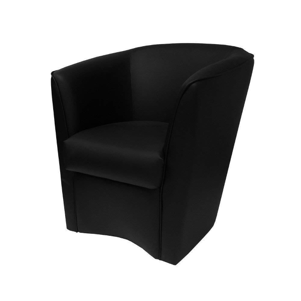 Poltrona per casa ufficio Valentina in ecopelle Nero