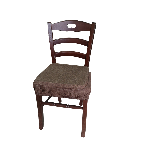 SET 6 Stück Sitzbezug Kissen gepolstert Mollettone mit dunkelbraunem Gummiband