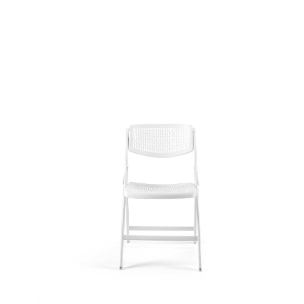 STEP folding chair in metal and white polypropylene