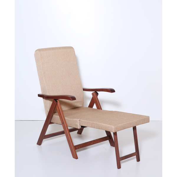 Fauteuil ELITE LOS ANGELES en tissu de hêtre inclinable à 4 positions avec extension de repose-pieds BEIGE