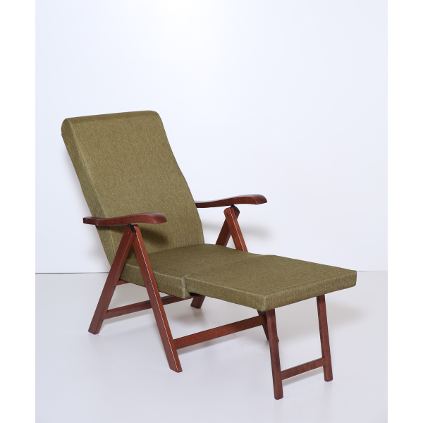 Fauteuil ELITE LOS ANGELES en hêtre inclinable à 4 positions avec rallonge de repose-pied GREEN