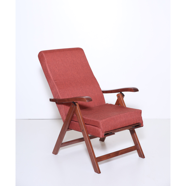 ELITE LOS ANGELES fauteuil en tissu de hêtre inclinable à 4 positions avec extension de repose-pieds ORANGE