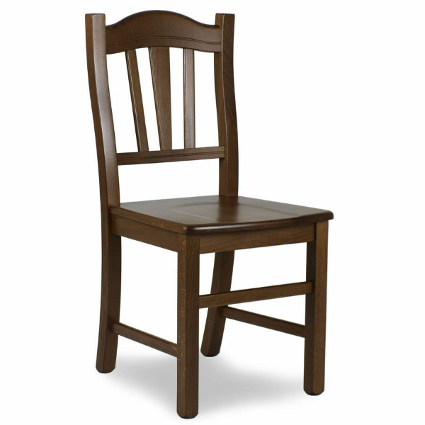 Chaise en bois massif avec assise en noyer SILVANA set de 2