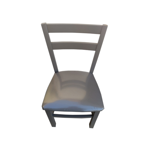 Chaise MINA avec structure en bois massif et siège en simili cuir SET de 2 gris