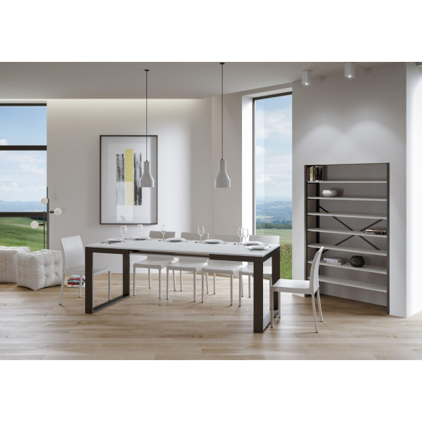TECNO EVOLUTION 120 table extendable up to 224 cm white ash