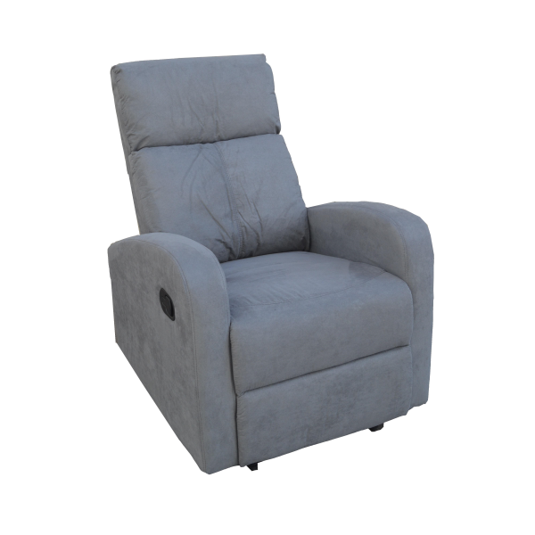 Fauteuil relax manuel inclinable FORTUNA en tissu microfibre gris