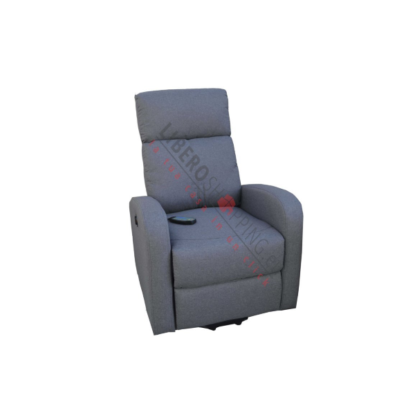 Fauteuil relax manuel FORTUNA inclinable en tissu polyester gris
