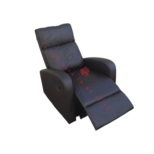 Fauteuil relax manuel inclinable FORTUNA en simili cuir marron foncé