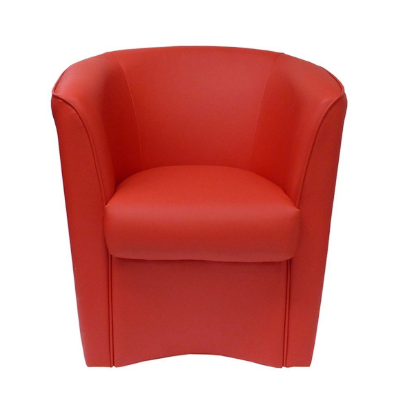 Fauteuil rouge en éco-cuir pour bureau à domicile Valentina