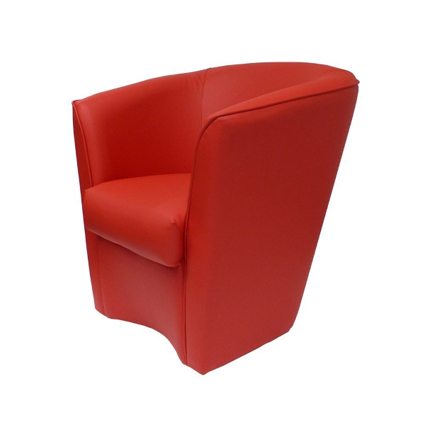 Fauteuil rouge en éco-cuir pour bureau à domicile Valentina