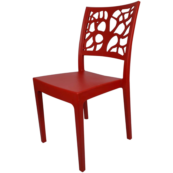 Stapelbarer Stuhl aus Polypropylen für drinnen und draußen TETI rot Set 2