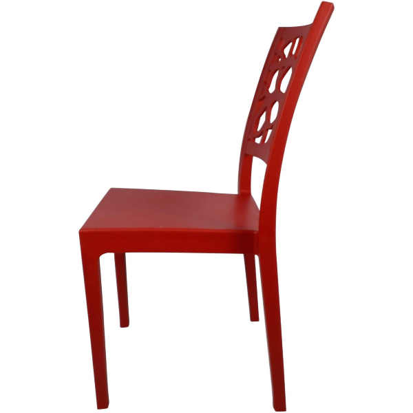 Stapelbarer Stuhl aus Polypropylen für drinnen und draußen TETI rot Set 2