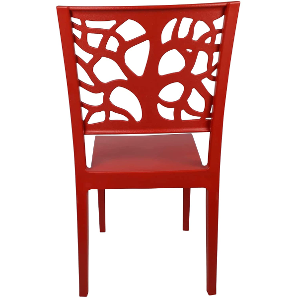 Stapelbarer Stuhl aus Polypropylen für drinnen und draußen TETI rot Set 2