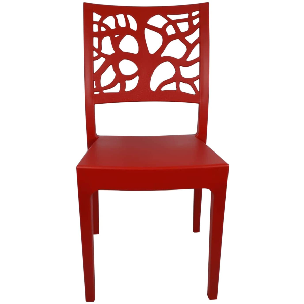 Stapelbarer Stuhl aus Polypropylen für drinnen und draußen TETI rot Set 2