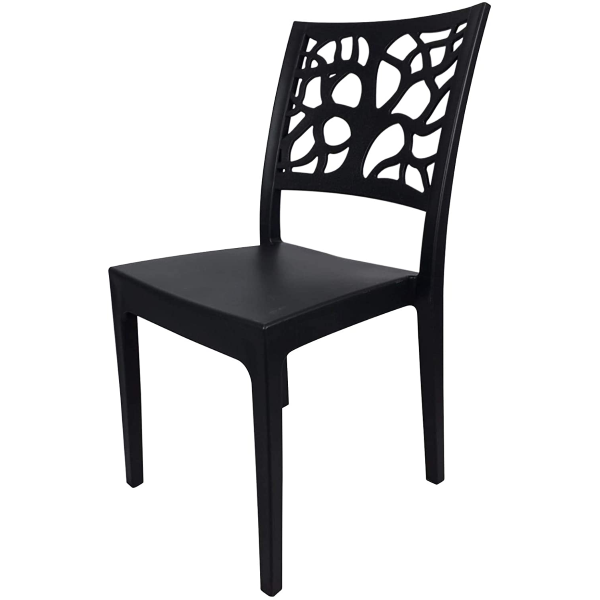 Sedia da bar cucina in polipropilene impilabile TETI Antracite Set 2