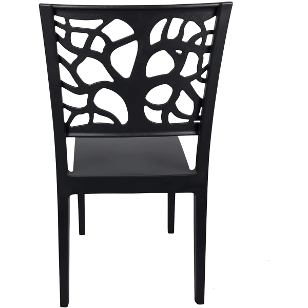 Sedia da bar cucina in polipropilene impilabile TETI Antracite Set 2