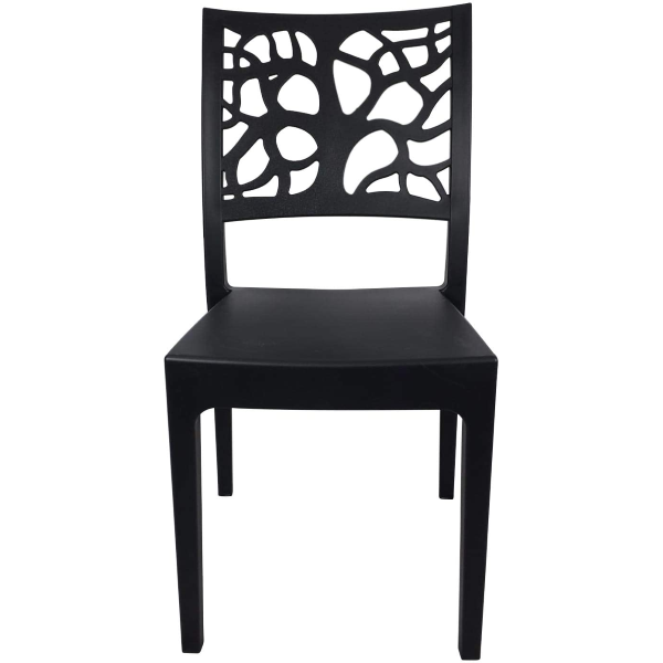 Sedia da bar cucina in polipropilene impilabile TETI Antracite Set 2