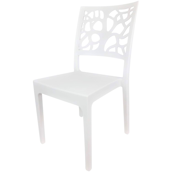 Stapelbarer Stuhl aus Polypropylen für drinnen und draußen TETI weiß Set 2
