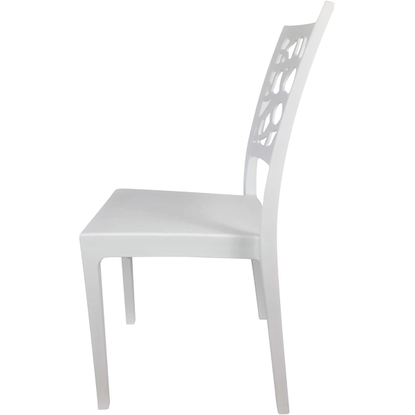 Stapelbarer Stuhl aus Polypropylen für drinnen und draußen TETI weiß Set 2