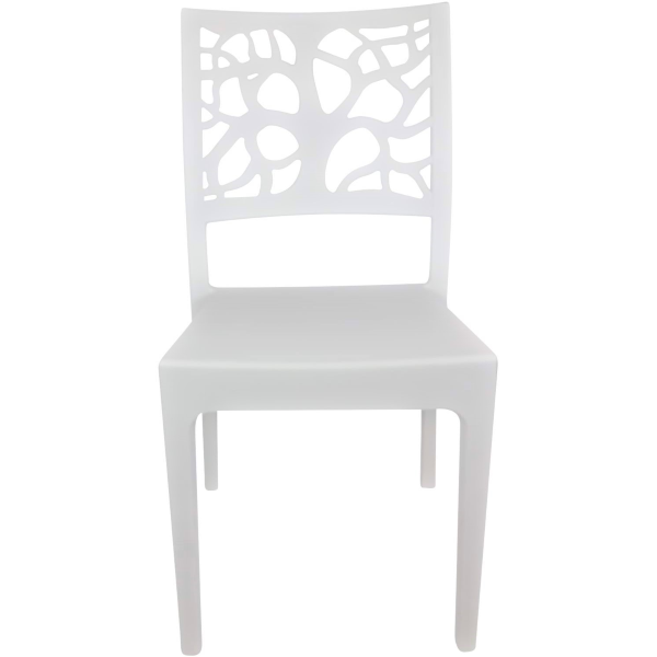 Stapelbarer Stuhl aus Polypropylen für drinnen und draußen TETI weiß Set 2