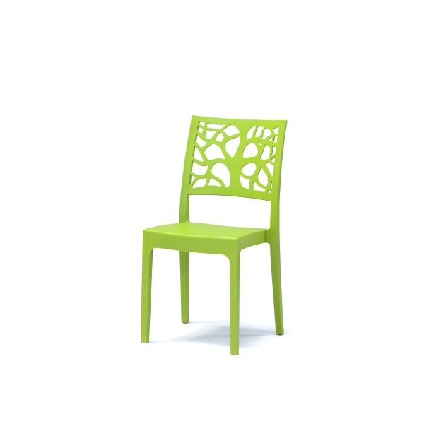 Chaise empilable en polypropylène pour l'intérieur et l'extérieur TETI vert Set 2