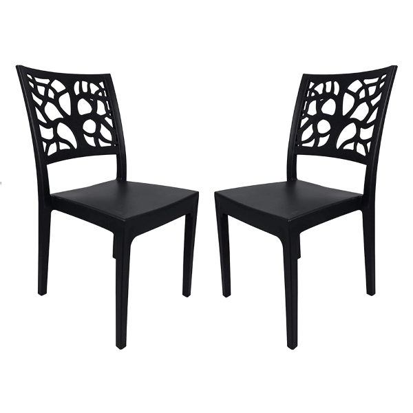 Sedia da bar cucina in polipropilene impilabile TETI Antracite Set 2