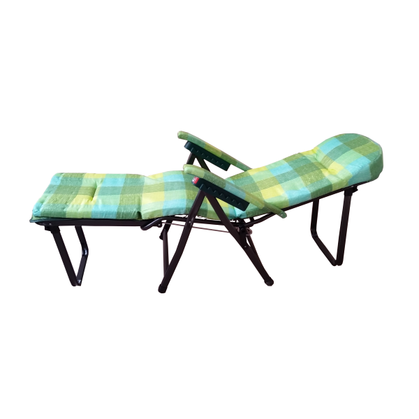 KETTYC metal deck chair with extension and padded esmeraldo cushion