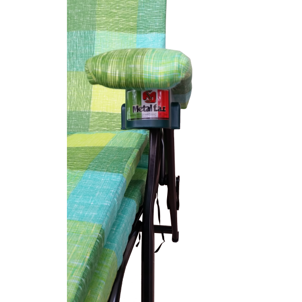 KETTYC metal deck chair with extension and padded esmeraldo cushion