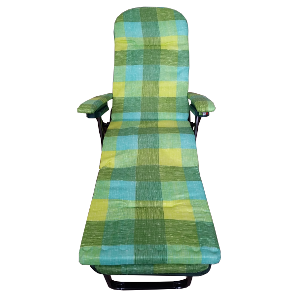 KETTYC metal deck chair with extension and padded esmeraldo cushion