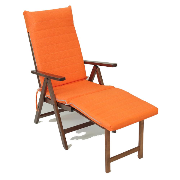 Fauteuil Salento avec extension de repose-pieds inclinable et orange refermable