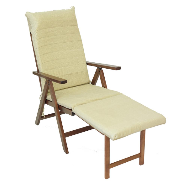 Fauteuil Salento avec extension de repose-pieds inclinable et Beige refermable