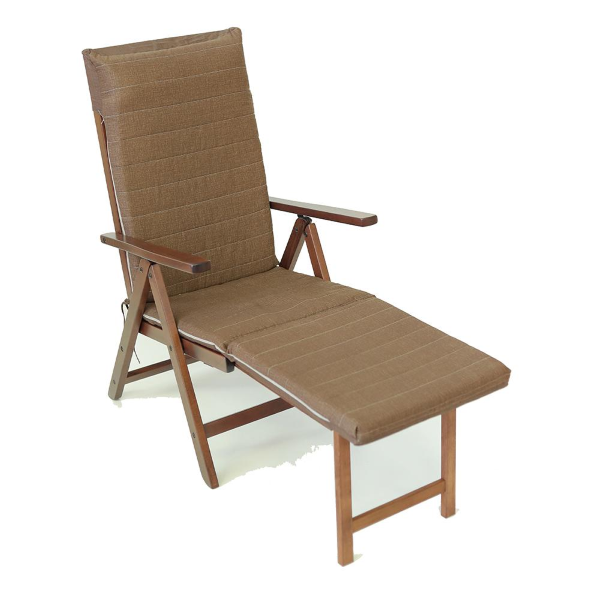 Fauteuil Salento avec extension de repose-pieds inclinable et refermable Marron