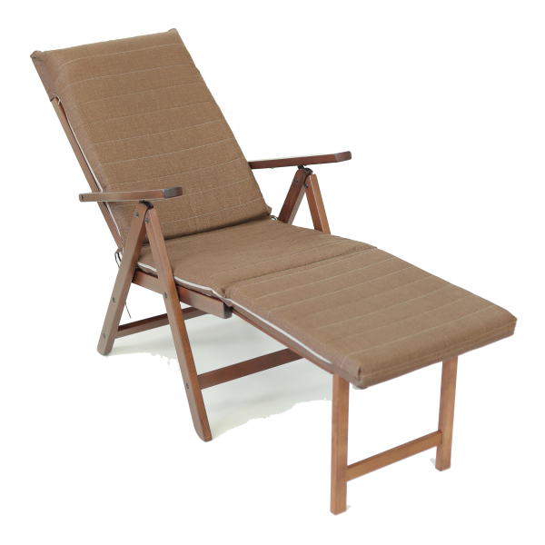 Fauteuil Salento avec extension de repose-pieds inclinable et refermable Marron