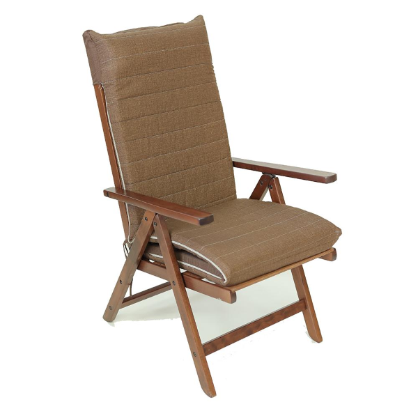 Fauteuil Salento avec extension de repose-pieds inclinable et refermable Marron